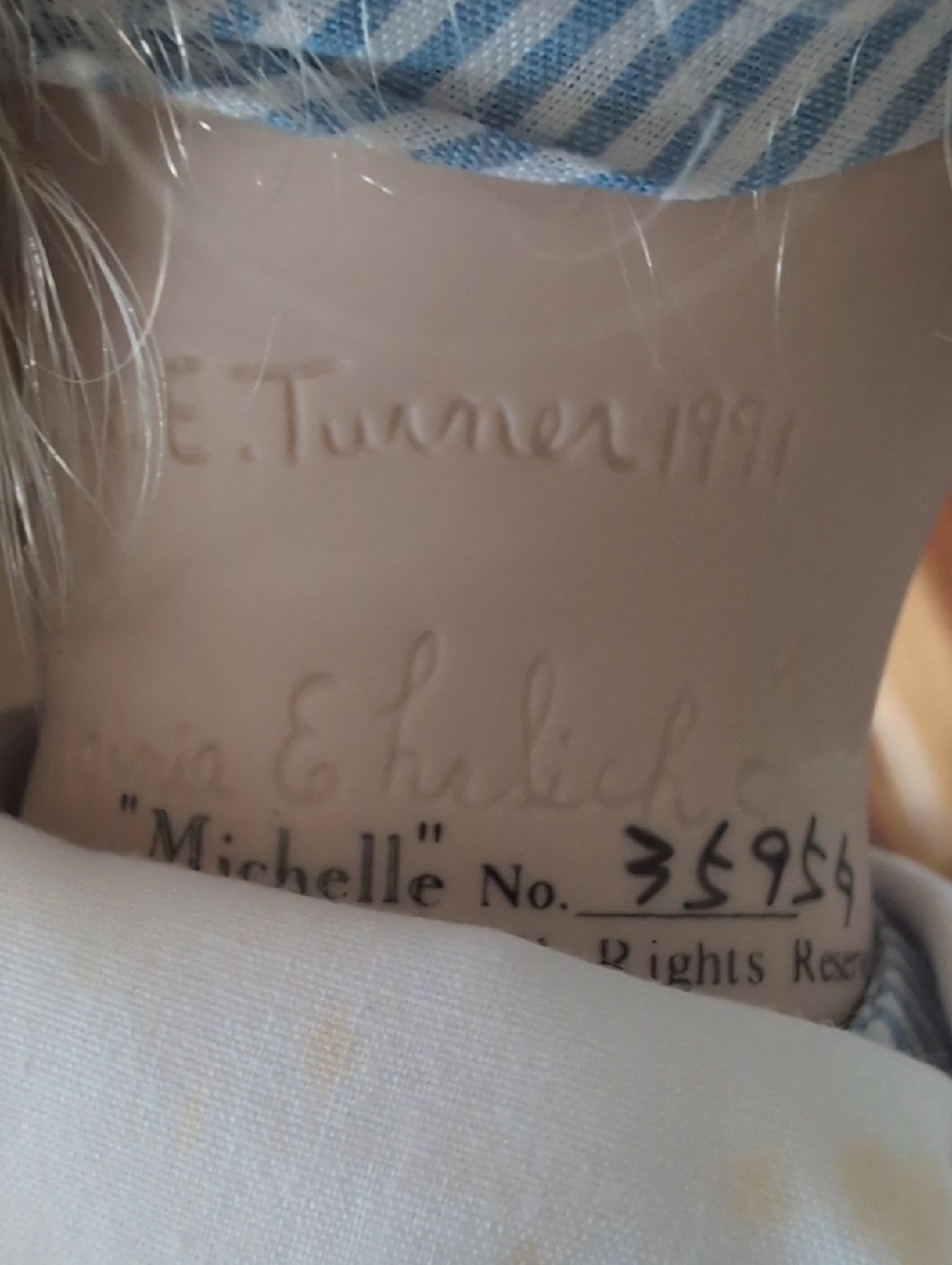 Vintage 1991 Heritage Dolls Michelle Porcelain Doll Virginia Ehrlich Turner - Picture 5 of 15